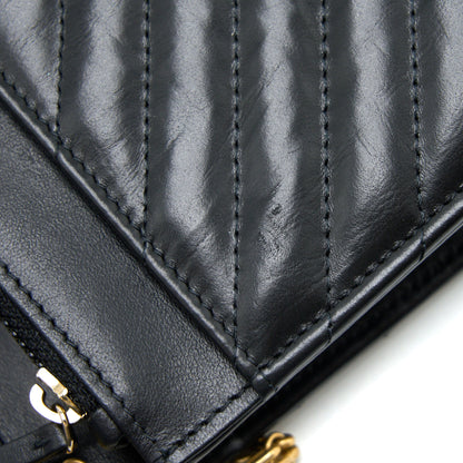 Chanel 2.55 Reissue Wallet On Chain Chevron Aged Calfskin Black Brushed  (Microchip)