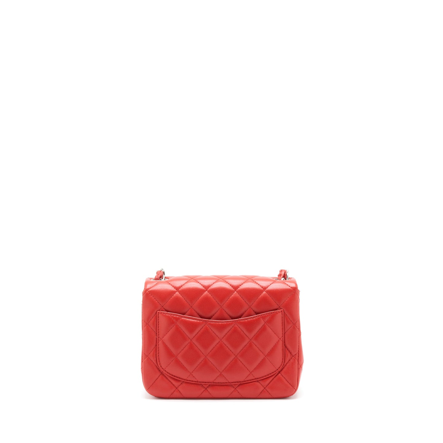 Chanel Mini Square Flap Bag Lambskin Red