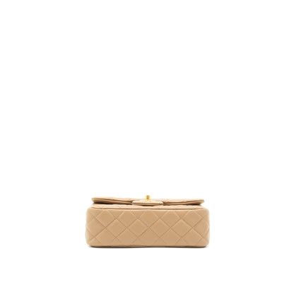 Chanel 22B Pearl Crush Mini Rectangular Flap Bag Lambskin Dark Beige  (Microchip)