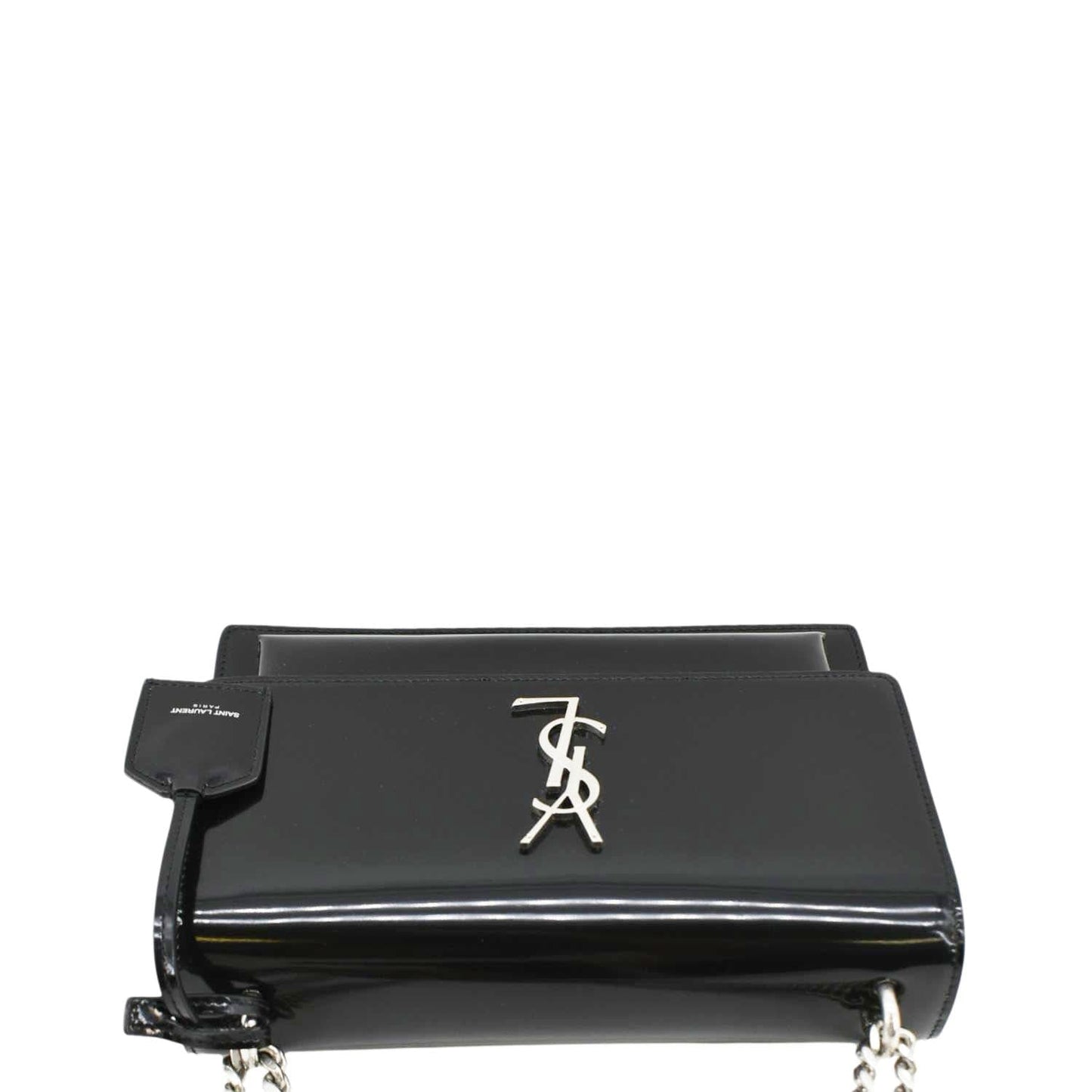 YVES SAINT LAURENT Monogram Sunset Medium Leather Shoulder Bag Black