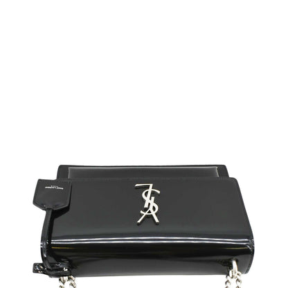 YVES SAINT LAURENT Monogram Sunset Medium Leather Shoulder Bag Black