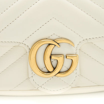 Gucci GG Marmont Super Mini Bag Matelass� White Brushed