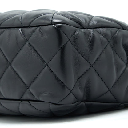 Chanel Seasonal Tote Bag Lambskin Black Brushed (Microchip)