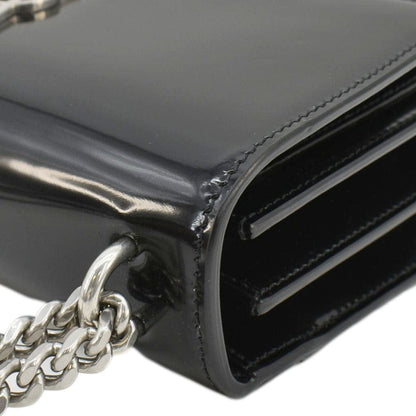 YVES SAINT LAURENT Monogram Sunset Medium Leather Shoulder Bag Black