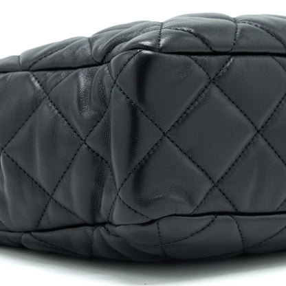 Chanel Seasonal Tote Bag Lambskin Black Brushed (Microchip)