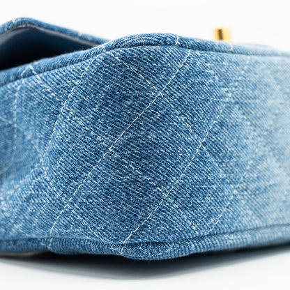 CHANEL 24S Mini Rectangular Flap Bag Denim Blue  (Microchip)