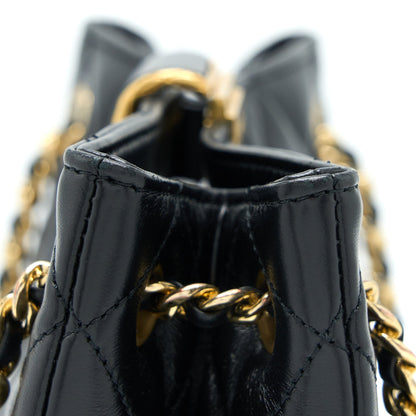 Chanel Seasonal Tote Bag Lambskin Black Brushed (Microchip)
