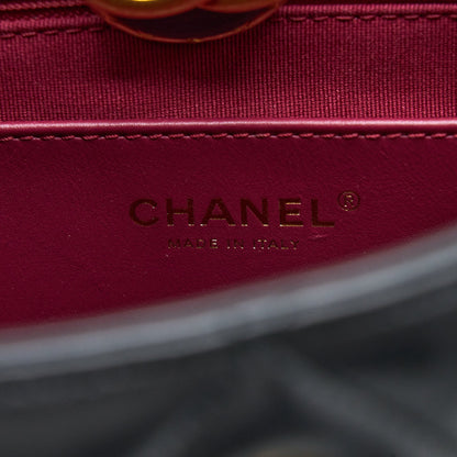 Chanel Seasonal Tote Bag Lambskin Black Brushed (Microchip)