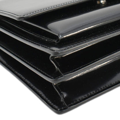 YVES SAINT LAURENT Monogram Sunset Medium Leather Shoulder Bag Black