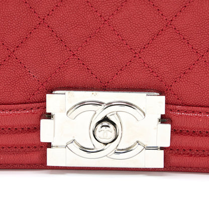 Chanel Medium Boy Bag Grained Calfskin Red