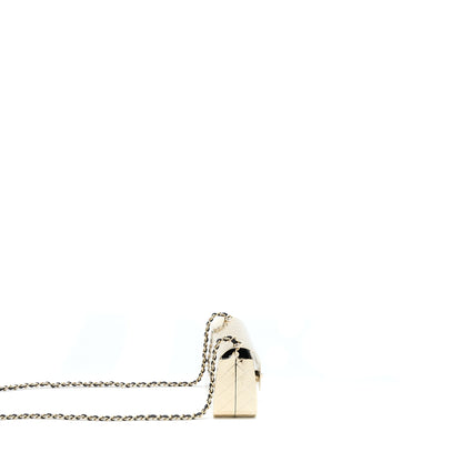 Chanel Mini Evening Bag Gold Tone Hammered Metal And Gold Tone Metal (Microchip )