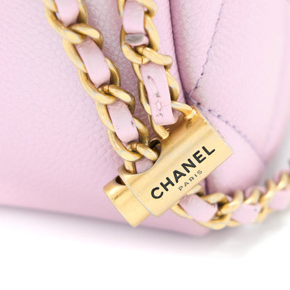 Chanel 21K My Perfect Mini Flap Bag Caviar Pink  (Microchip)