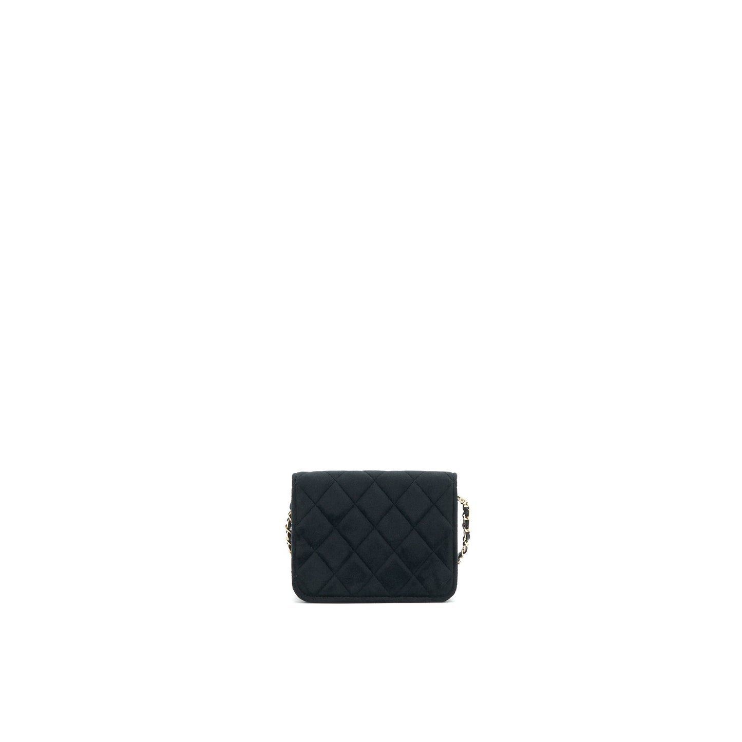 Chanel Velvet Pearl Crush Mini Belt Bag Black with L