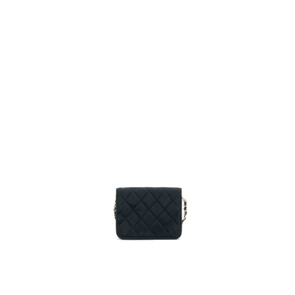 Chanel Velvet Pearl Crush Mini Belt Bag Black with L