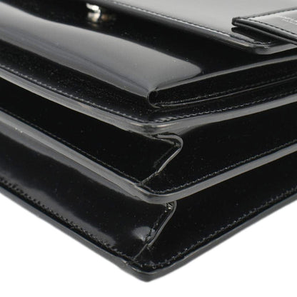 YVES SAINT LAURENT Monogram Sunset Medium Leather Shoulder Bag Black