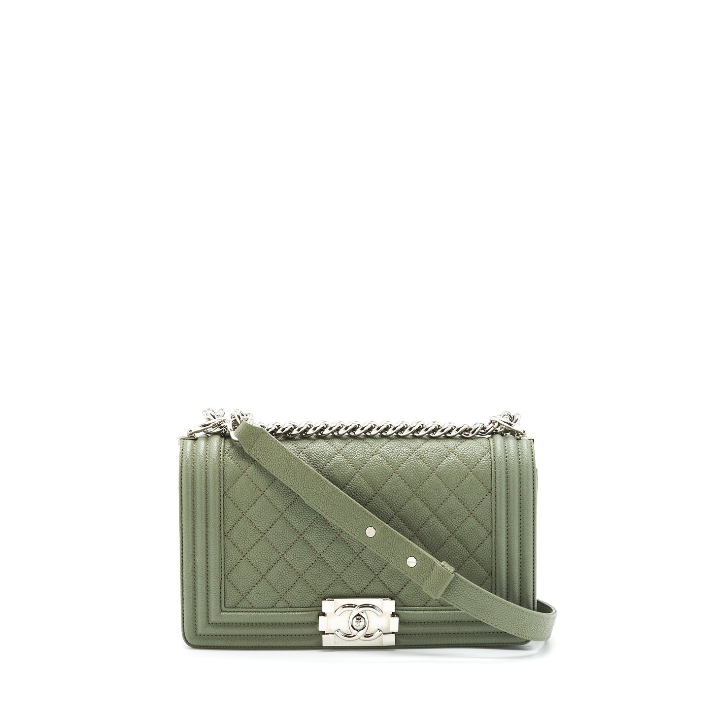 Chanel Medium Boy Bag Caviar Light Green L