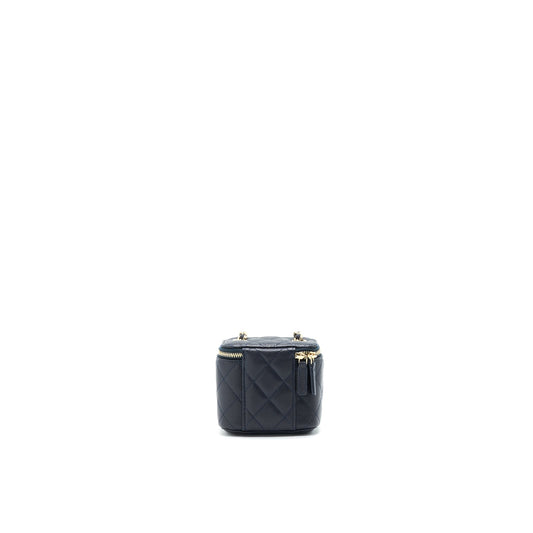 Chanel Small Vanity with Chain Navy Blue with L