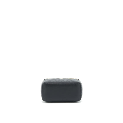 Chanel Caviar Long Vanity case with chain Caviar black L