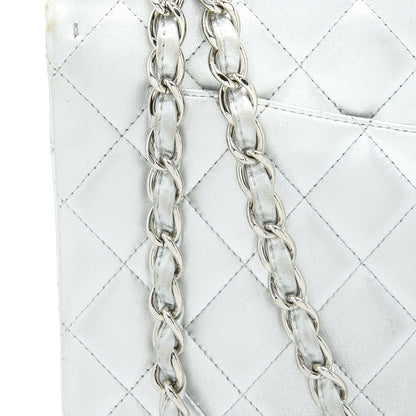 Chanel Maxi Classic Single Flap Bag Lambskin Silver