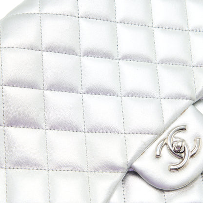 Chanel Maxi Classic Single Flap Bag Lambskin Silver