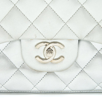 Chanel Maxi Classic Single Flap Bag Lambskin Silver