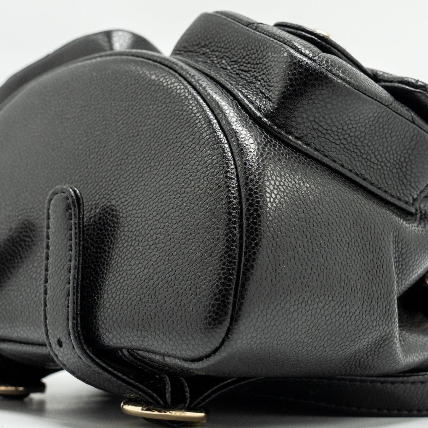 CHANEL 24A Mini Duma Backpack Grained Calfskin Black L (Microchip)