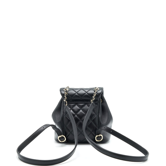 Chanel Duma Mini Backpack Lambskin Black L(Microchip)