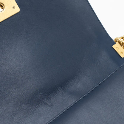 Chanel Medium Boy Bag Lambskin Dark Blue