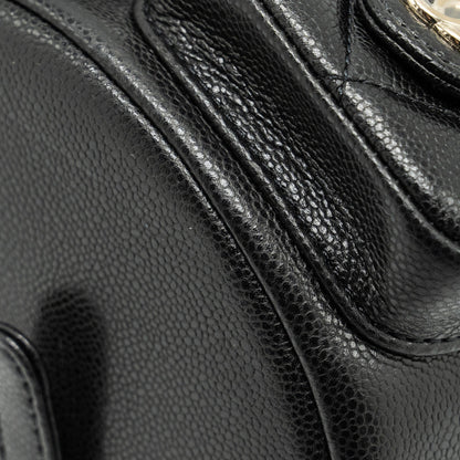 CHANEL 24A Mini Duma Backpack Grained Calfskin Black L (Microchip)
