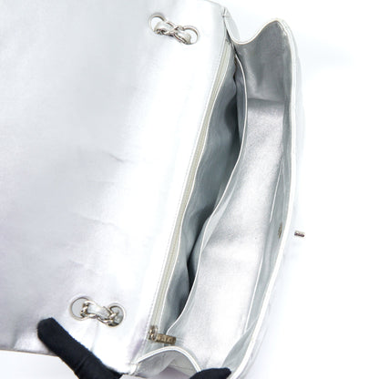 Chanel Maxi Classic Single Flap Bag Lambskin Silver