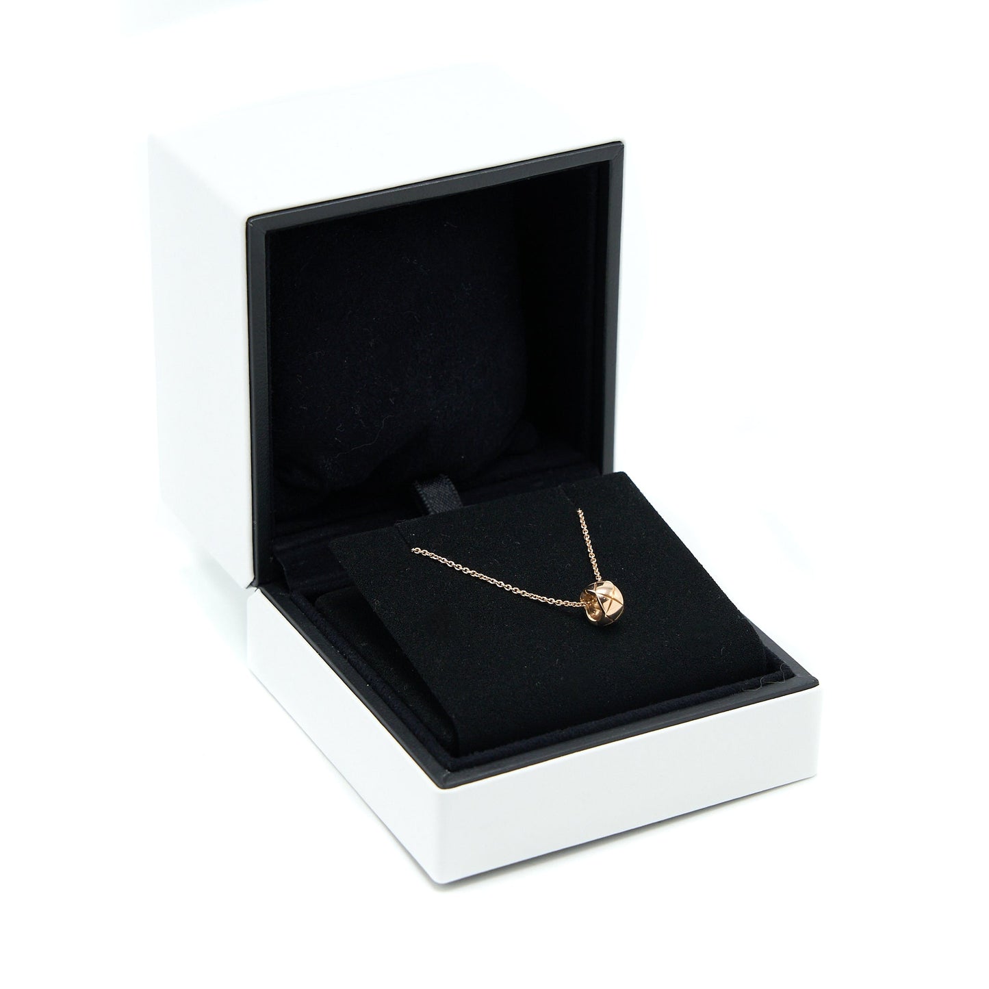 Chanel Coco Crush Necklace Quilted Motif Beige Gold