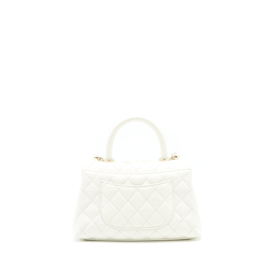 Chanel Small Coco handle Caviar White L
