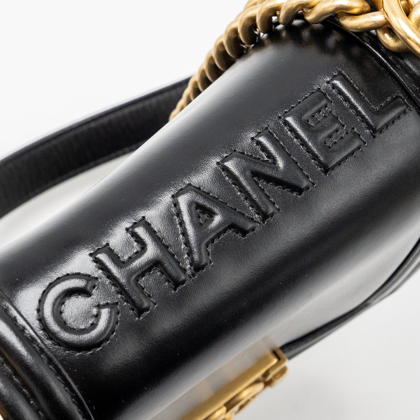 Chanel mini square boy bag limited edition calfskin black  (Microchip)