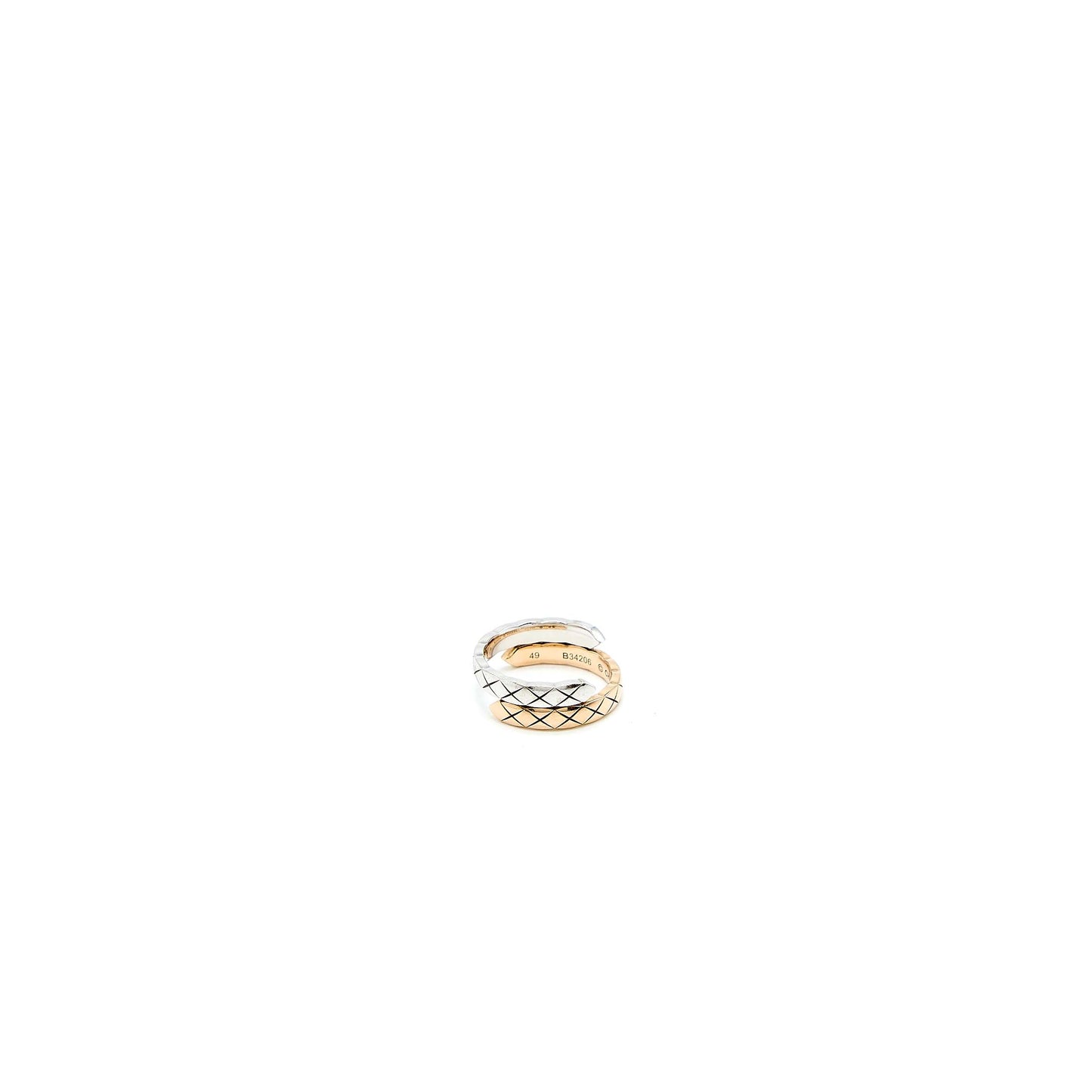 Chanel Size 49 Coco Crush Toi Et Moi Ring White/Beige Gold With Diamonds