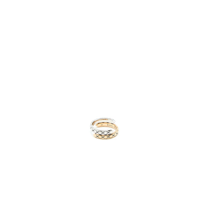 Chanel Size 49 Coco Crush Toi Et Moi Ring White/Beige Gold With Diamonds