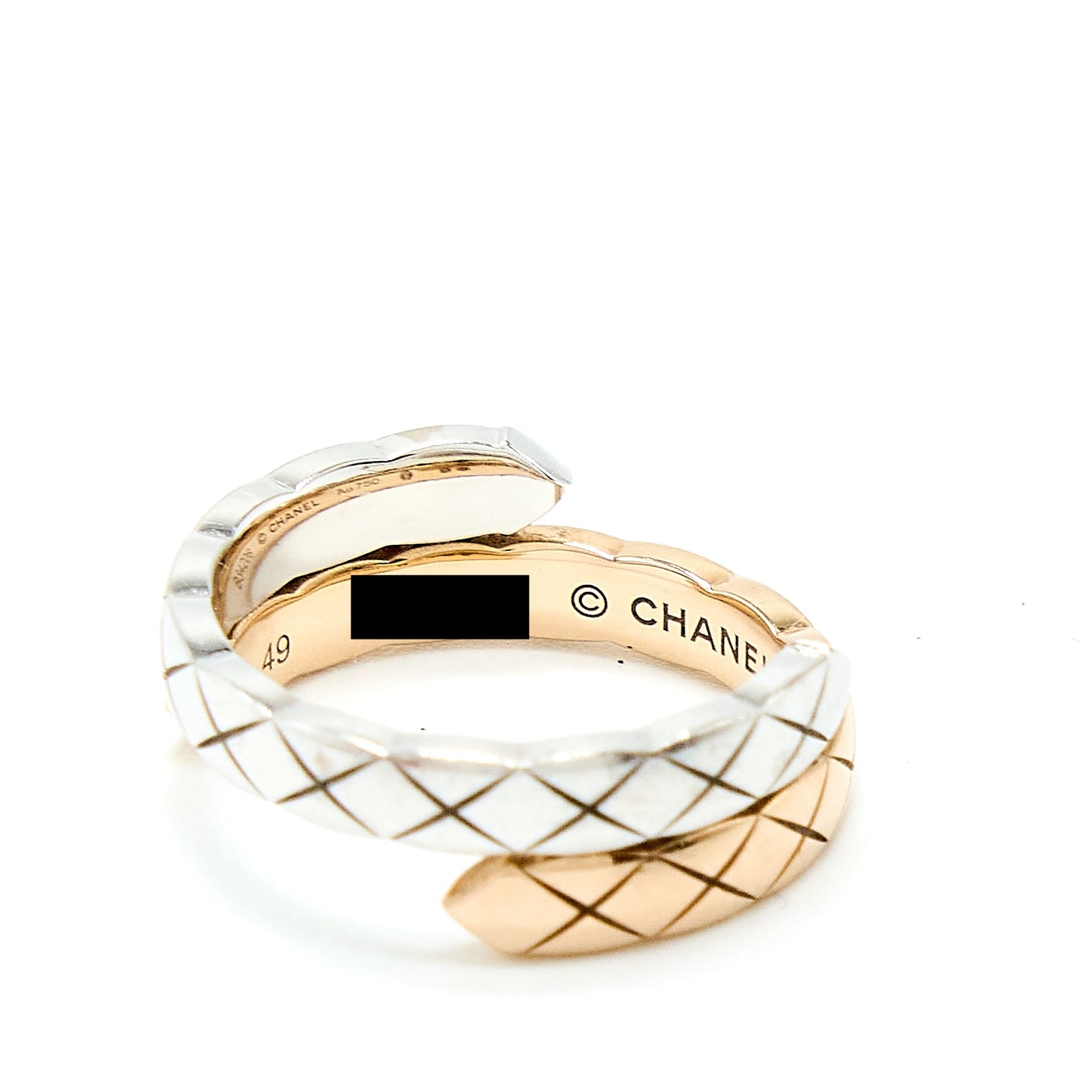 Chanel Size 49 Coco Crush Toi Et Moi Ring White/Beige Gold With Diamonds