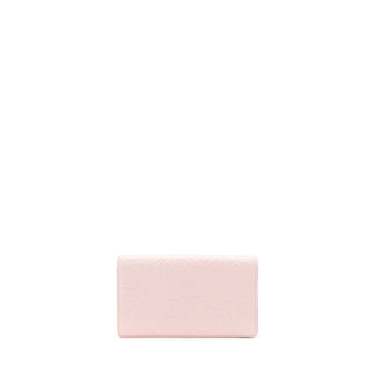 Chanel Camellia Long Wallet Lambskin Light Pink/Dark Brown