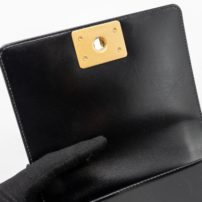 Chanel mini square boy bag limited edition calfskin black  (Microchip)
