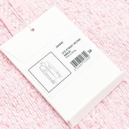 Chanel 21C Size 34 Jacket Polyamide/cotton/silk Pink/White