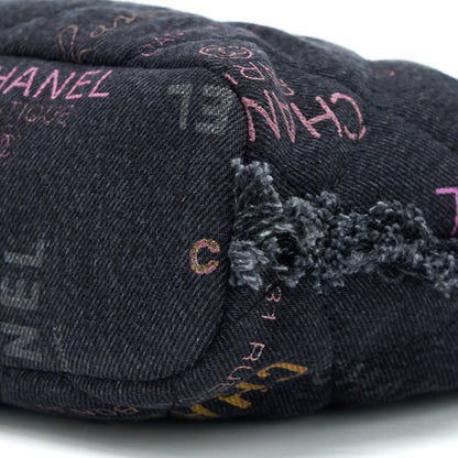 Chanel 22P Small Black Denim Bucket Bag  (Microchip)
