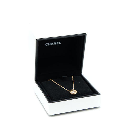 Chanel Extrait De Camelia Necklace Pink Gold With Diamond