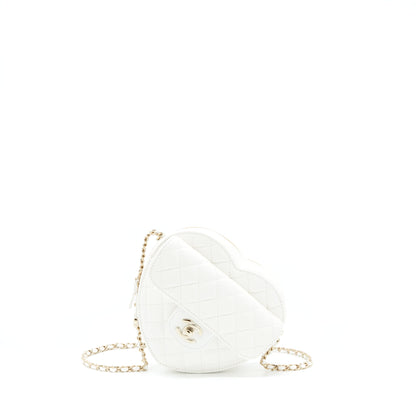 Chanel 22S Heart Bag Lambskin White L