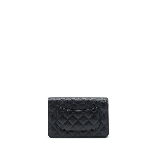Chanel Classic Wallet on chain Caviar black