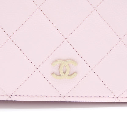 Chanel 2 in 1 Wallet on Chain Caviar Light Pink L