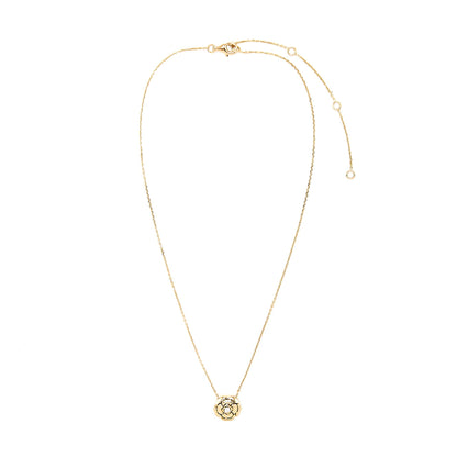 Chanel Extrait De Camelia Necklace Pink Gold With Diamond