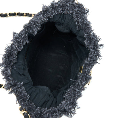 Chanel 22P Small Black Denim Bucket Bag  (Microchip)