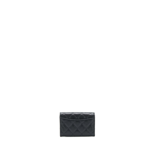 Chanel Classic mini Flap card Holder Caviar Black L