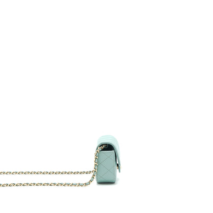 Chanel mini Flap Vanity with chain Caviar greyish green L