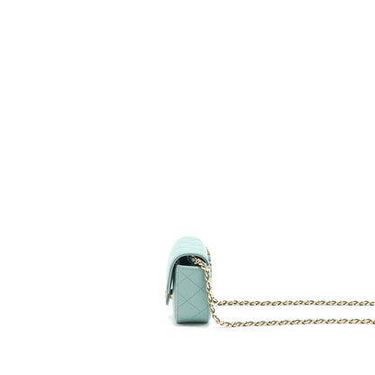 Chanel mini Flap Vanity with chain Caviar greyish green L