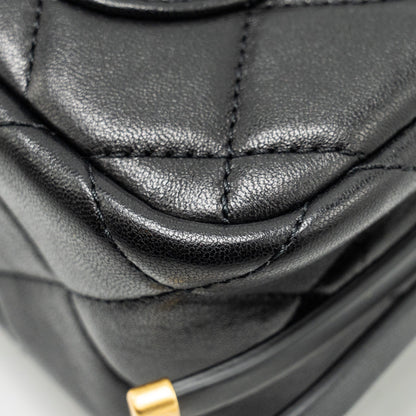 Chanel 23B Detail Chains Quilted Flap Bag Lambskin Black (Microchip)